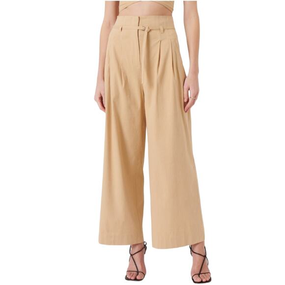 Derek Lam 10 Crosby Pants - DEREK LAM 10 Crosby Women's Tan Sergio Linen High-Waist Pants size 8 NWT